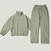 Ensemble survêtement deux pièces pour homme, coupe ample, en nylon, modèle 2026, coupe-vent écologique, réfléchissant, personnalisable, uni, coupe oversize