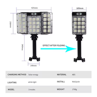 Lampe de sécurité solaire à 3 têtes avec détecteur de mouvement 270 °   Lampe LED étanche IP65 à large angle pour extérieur avec 3 modes d'éclairage