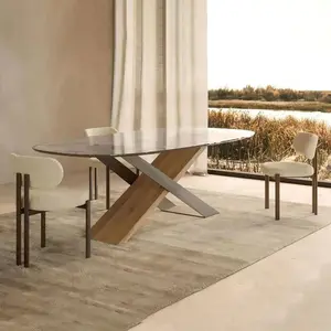 Mobili moderni di lusso in legno massiccio sedie da ristorante cucina in pelle colorata tappezzeria wabi-sabi sedia da pranzo