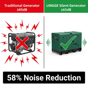 Générateur diesel silencieux LINGGE 20KW 30KVA 60KVA 88KVA avec capot insonorisé 50/60Hz triphasé, moteur CumminsPerkins - Product Image 2