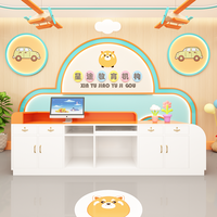 Bureau d'accueil moderne en fer sur mesure pour l'entrée des écoles maternelles et des jardins d'enfants et utilisation au bureau, couleur blanc/noir