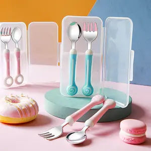 Factory Wholesale Eco Friendly Cutlery Set Candy Shape Handle Fork Spoon Children's Cutlery Set