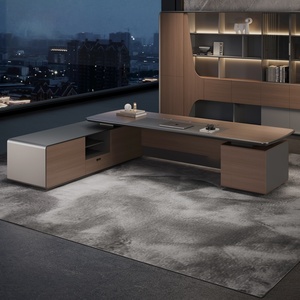 Scrivania Direzionale Moderna di Alta Qualità, Arredamento per Ufficio Commerciale, Tavolo Robusto in Impiallacciatura, Scrivania di Lusso per Manager in Sala Riunioni - Product Image 3