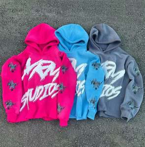 Sudadera con capucha de diseñador personalizado para hombre, ropa de calle de algodón de peso pesado a la moda, cuello con capucha, ajuste holgado, temporada de otoño, estampado de letras - Product Image 1