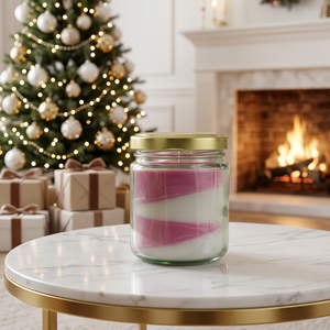 Bougie en verre transparent avec couvercle, motif tourbillon de pétales, en cire de soja, parfumée, pour la maison, les mariages et les décorations de fêtes - Product Image 4