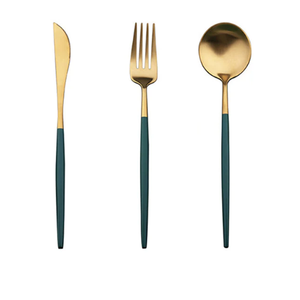 <b>Gold</b> Plated Finishing Cutlery Sets With Metal Handle Metal Dinnerware Cutlery Table Decoration Kitchen <b>Utensils</b> Cutlery Set - Product Image 4