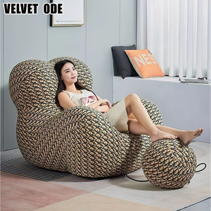 Poltrone di Lusso Italiane con Pouf Sedie da Salotto Poltrona La Mamma Divani Compressi - Product Image 5