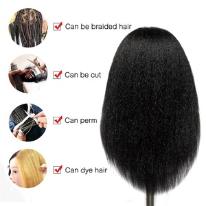 Tête à Coiffer Professionnelle <span class=keywords><strong>Cheveux</strong></span> Humains, Tête d'Apprentissage de Coiffure <span class=keywords><strong>Afro</strong></span> avec <span class=keywords><strong>Cheveux</strong></span> Naturels - Product Image 6
