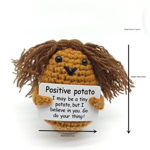 Joyería de la Serie de Tarjetas de Abrazo para el Día de San Valentín, Tejida a Mano de Poliéster y Lana, con Forma de Animal, Diseño de Pepino y Patata, Energía Positiva - Product Image 6