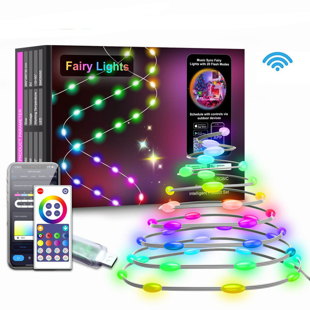 Intelligent Leather Wire Light Graffiti WiFi Google Alexa APP Control Colorful LED Light String Christmas Party Decoration Lamp
