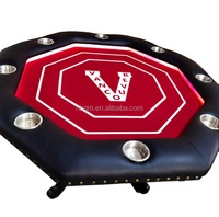 Table de poker de 130 cm de diamètre, table ronde, personnalisée avec LED