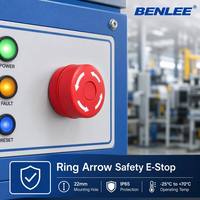 BENLEE Bouton poussoir d'arrêt d'urgence en métal rouge champignon 22 mm 10A IP40 380V 1NO1NC