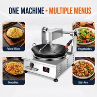 Robot de cuisine professionnel automatique pour cuisson à la wok, avec bras mélangeurs automatiques, pot de 400mm ou 500mm personnalisable