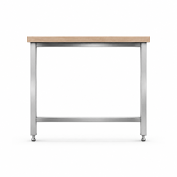 Table de boucher en acier inoxydable 1800 mm avec plan de travail en bois pour la préparation de pâte à boulangerie