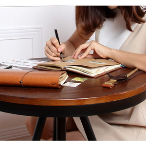 حزام جلد عتيق دفتر ملاحظات بدفتر مذكرات مبتكر متعدد الوظائف A6 محمول عتيق للسفر فضفاض الأوراق مفكرة - Product Image 4