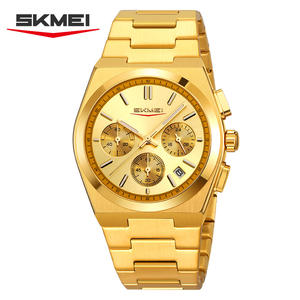 Reloj de Pulsera Skmei 9371 para Hombre en Dorado o Plateado con Movimiento de Cuarzo y Correa de Acero Inoxidable, Resistente al Agua 3ATM, Venta al por Mayor desde Guangzhou - Product Image 1