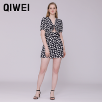 Super September Promotion Hohe Taille Chiffon Kurze Mini kleider Blumen kleider Frauen Sommer