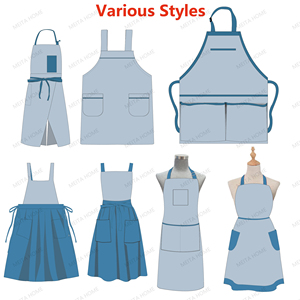 Khaki op maat gemaakte geborduurde logo bistro halve jeans schort met 3 zakken, barbediening halve canvas schort - Product Image 6