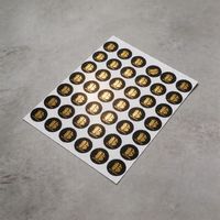 Autocollants ronds personnalisés avec logo en feuille d'or sur papier noir, étiquettes de luxe décoratives adhésives pour entreprises