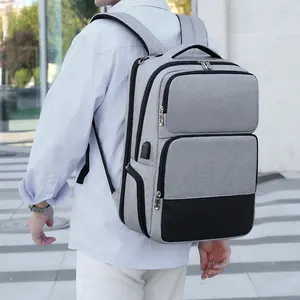 Expandable Large Capacity Backpack With USB Charging Port Business Laptop Bag And Minimalist Waterproof Casual Backpack