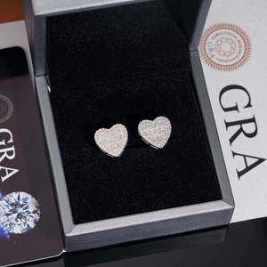 Boucles d'oreilles clous en argent sterling 925 avec diamants VVS et moissanite, certifiées GRA, testées, prix de gros Kaleido, pour hommes - Product Image 5