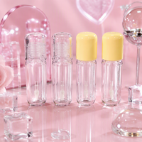 Tube de rouge à lèvres rond transparent vide avec bouchon à vis, en plastique ABS sérigraphié, 5 ml, pour cosmétiques