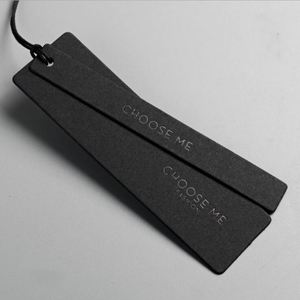 Sustainable Special Eco Friendly FSC Paper Tag Folding Hang Tag <b>String</b> Luxury Pink Color Jeans Paper Hang Tag - Product Image 1