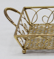 Panier de rangement moderne en métal doré pour la maison, meubles de salon antiques, table basse, revêtement en poudre, 4 ensembles / 0,086 m3 / carton