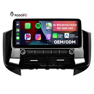 Cadre d'autoradio Android Podofo 12.3 ''pour <span class=keywords><strong>Mitsubishi</strong></span> Pajero V97 2006-2017 4 + 64G Wireless CarPlay/Android Auto/GPS/WIFI Autoradio - Product Image 1