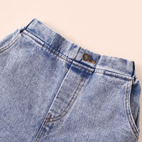 Vêtements pour enfants tendance, taille 90-130, haut sans manches et pantalon en jean déchiré, ensemble de deux pièces pour filles en bas âge