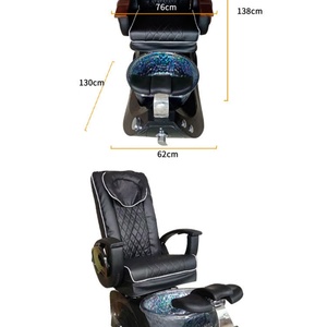 Kisen Sliver Frame Chaise Salon Pedicure <b>Stool</b> Chair Spa Pedicure Package Stoel Tweedehands with LED Light Pedicure Basin - Product Image 3