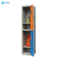 Casier de rangement pour vêtements en acier avec serrure à clé, 2 portes, armoire colorée pour salle de travail - Design écologique
