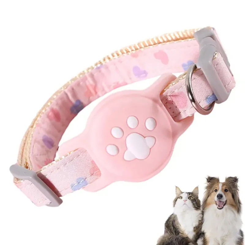 Collare e guinzaglio per gatti Airtag personalizzato con porta porta-aereo regolabile in Nylon collare di tracciamento per cuccioli di cane per piccoli animali domestici
