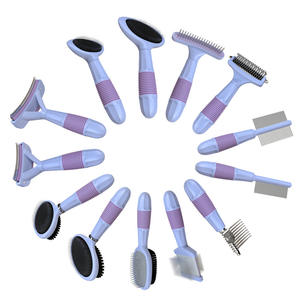 Brosse de toilettage pour animaux de compagnie à manche violet, plusieurs modèles, pour chiens et chats, élimination des poils et démêlage, brosse professionnelle pour l'élimination des poils d'animaux - Product Image 1
