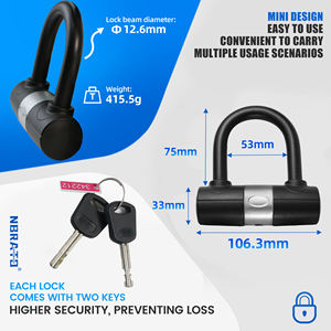 Mini <span class=keywords><strong>candado</strong></span> en U con grillete de acero de 12,6mm, <span class=keywords><strong>candado</strong></span> de seguridad en forma de U <span class=keywords><strong>para</strong></span> motocicleta con 2 llaves <span class=keywords><strong>para</strong></span> bicicleta, Scooter, protección antirrobo - Product Image 5