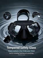 Masque de plongée en verre trempé, masque de plongée en silicone à large champ de vision, lunettes de plongée sous-marine pour la natation sous-marine et la plongée libre