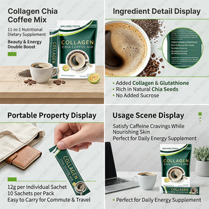 Café Blanco con Colágeno, Semillas de Chía y Glutatión, Café con Colágeno para Aclarar el Tono de Piel, Mejorar la Elasticidad, Aumentar la Inmunidad y Combatir el Envejecimiento - Product Image 5
