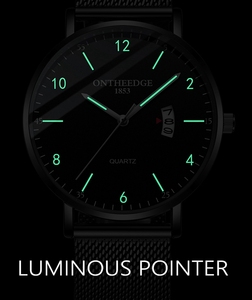 ONTHEEDGE Fashion Luxury Brand Design Stainless Steel <strong>Silver</strong> Mesh Band Sport Wrist <strong>Watch</strong> for <strong>Men</strong> Quartz <strong>Watch</strong> <strong>Men</strong> - Product Image 5