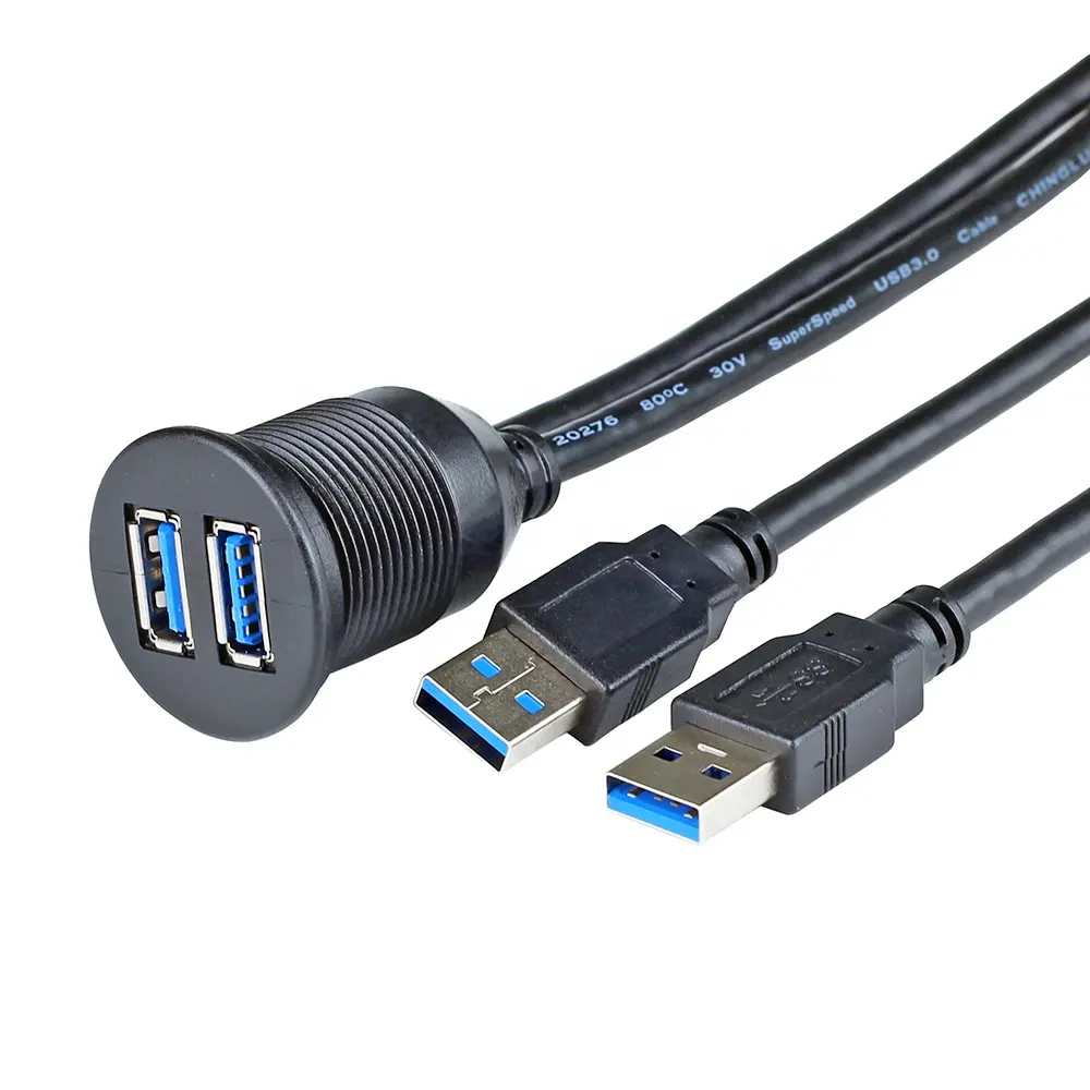 Zwei USB 3.0 Spülung Mount USB-Ports Dashboard USB 3.0 Stecker-/Steckerverlängerung für Auto Marine