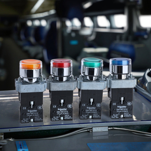 زر مؤشر مقاوم للماء من البلاستيك LED ، مع مستوى حماية IP65 ، مناسب للاستخدام الصناعي/زر رأس مسطح - Product Image 4