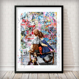 Fille avec Ballon Rue Mur graffiti Abstrait Einstein Impressions Sur Toile peinture sur toile moderne pop <span class=keywords><strong>art</strong></span> - Product Image 5
