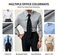 Chemise habillée formelle en twill à col boutonné pour homme, en lin léger, coupe ajustée, manches longues, pour affaires, décontractée, bureau, trajets quotidiens, personnalisable OEM
