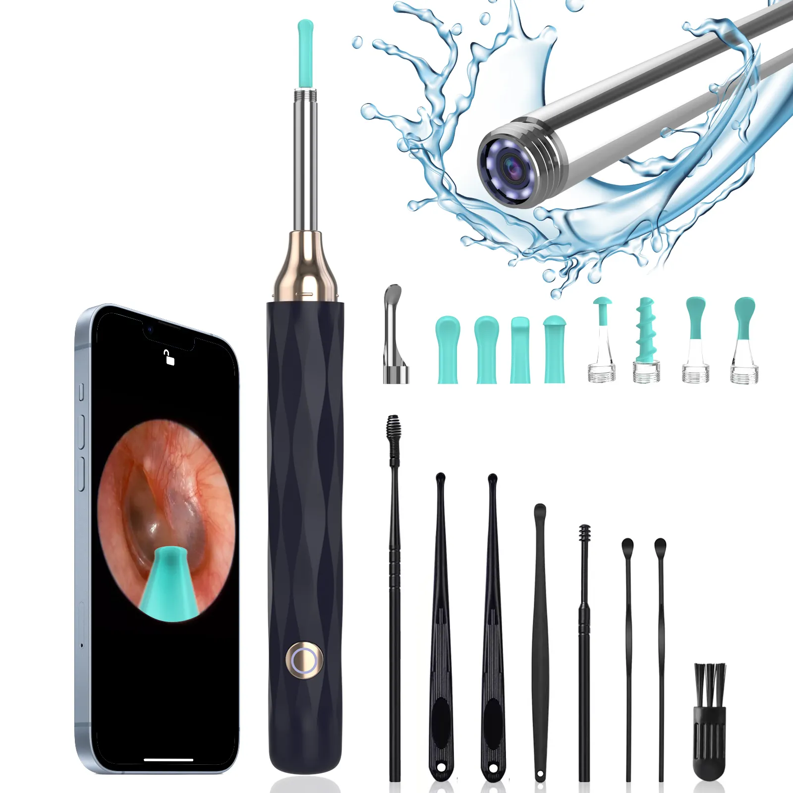 Mini visual ear spoon cleaner wifi hd endoscope electric ear wax remover with camera