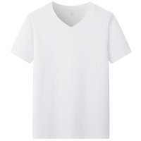T-shirt à col en V 100% coton personnalisé des fabricants pour hommes 210G 3XL T-shirt blanc à épaules tombantes et à coupe ample