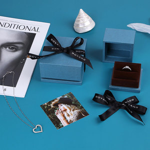 Boyang OEM ODM Fine Paper <b>Ring</b> Necklace Jewelry Packaging Box with Velvet Insert - Product Image 1