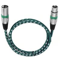 Câble de microphone XLR mâle-femelle avec blindage tressé pour système de sonorisation, conducteurs tout cuivre, gaine PVC 6 mm, 1,8 m, noir