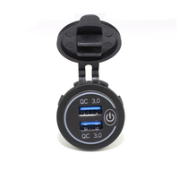 12V/24V 36W QC3.0 Dubbele USB Snellader Stopcontact Snel Opladen 3.0 Dubbele USB Autolader Stopcontact met Touchschakelaar