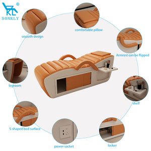 SONKLY Sillón Eléctrico de Lujo Curvo para Pestañas, <span class=keywords><strong>Camilla</strong></span> Estética Reclinable para Extensiones de Pestañas, <span class=keywords><strong>Silla</strong></span> para Lashista - Product Image 3