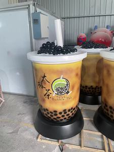 Escultura Personalizada de Vaso Gigante de Té con Leche Iluminado, Estatua de Bubble Tea Boba, Molde Artístico y Adornos Decorativos para Taza de Café - Product Image 3