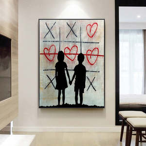 <span class=keywords><strong>Graffiti</strong></span> Wall LOVE Art Pictures Boy and Girl Street Art Posters lienzo pintura para sala de estar decoración del hogar - Product Image 3